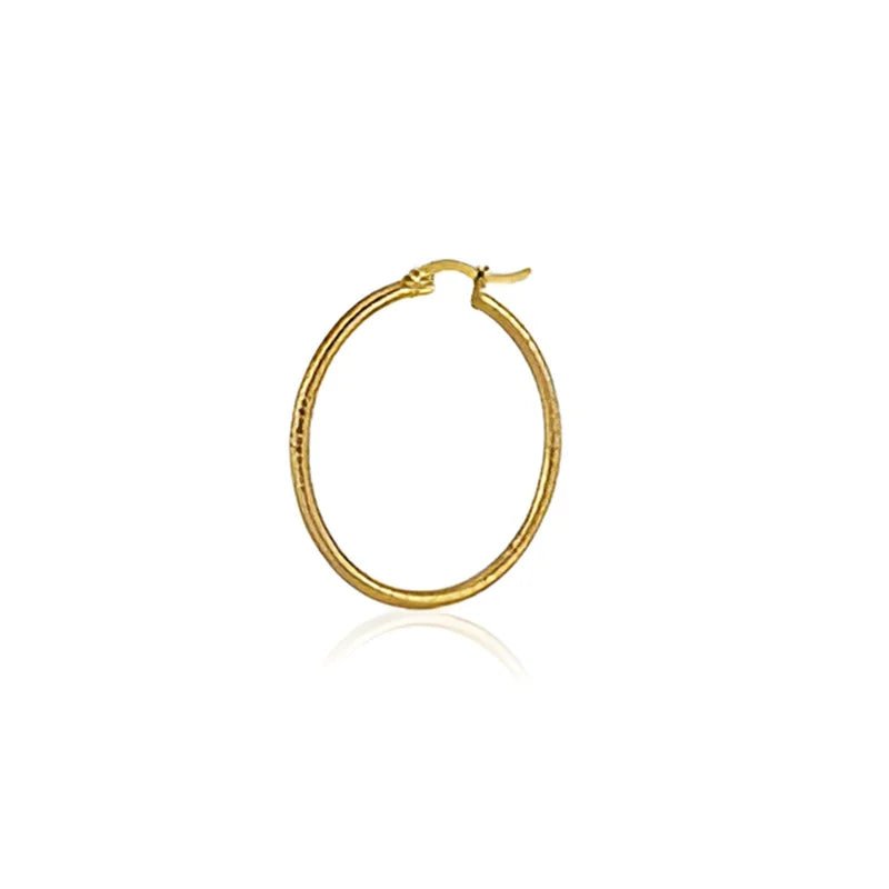 Stalen Goudkleurige Oorbellen - 1 stuk - Goudkleur / 20x2mm - Dames