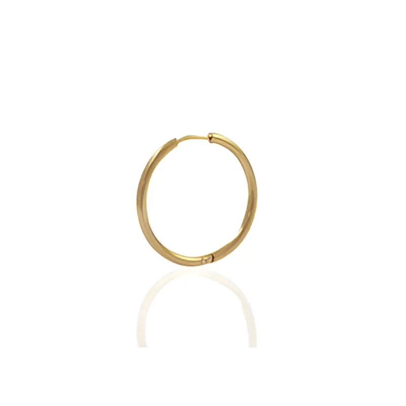 Stalen Oorring in Goud en Zilverkleurig staal - 1 stuk - Goudkleur / 14x2mm - Unisex