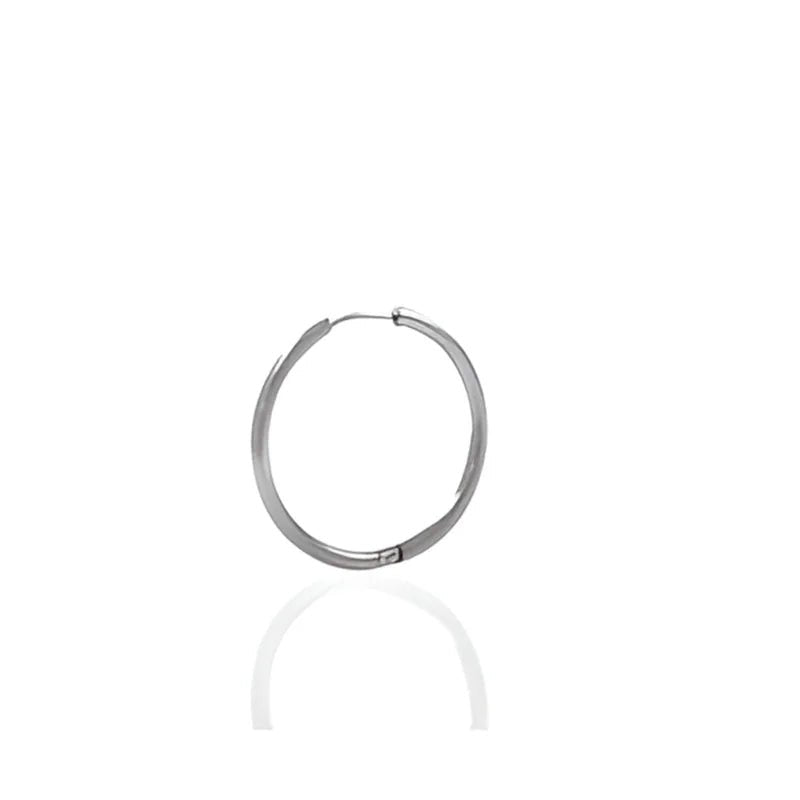 Stalen Oorring in Goud en Zilverkleurig staal - 1 stuk - Zilverkleur / 14x2mm - Unisex