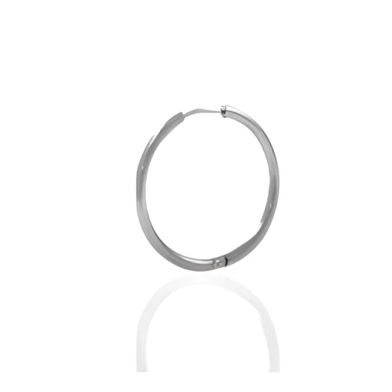 Stalen Oorring in Goud en Zilverkleurig staal - 1 stuk - Zilverkleur / 14x2mm - Unisex