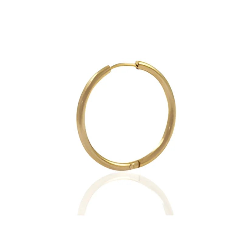 Stalen Oorring in Goud en Zilverkleurig staal - 1 stuk - Zilverkleur / 14x2mm - Unisex