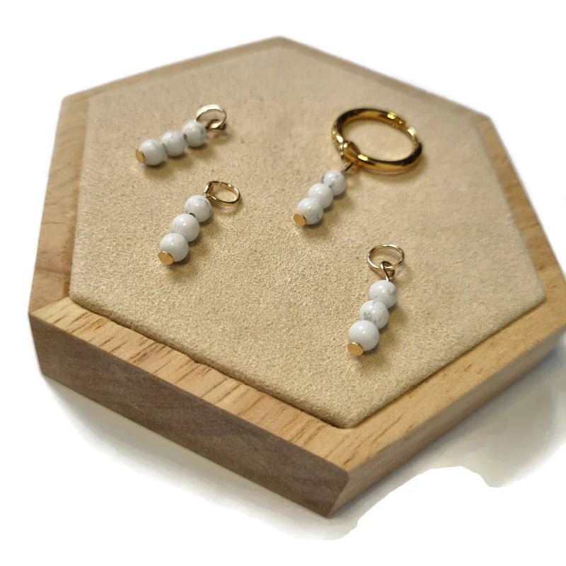 kralen Bedel voor ketting of Oorringen - Goudkleur / Dusk blue-opal AB coating - Unisex