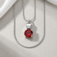 Ashanger met Rode Zirkonia Zilverkleurig RVS &acirc;&euro;&ldquo; 28x12mm Gedenksieraad - Unisex