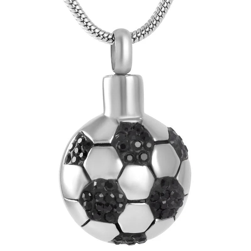 Ashanger Voetbal Zilverkleurig RVS &acirc;&euro;&ldquo; 27x17mm Gedenksieraad Sportliefhebber - Unis