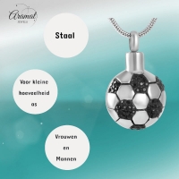Ashanger Voetbal Zilverkleurig RVS &acirc;&euro;&ldquo; 27x17mm Gedenksieraad Sportliefhebber - Unis