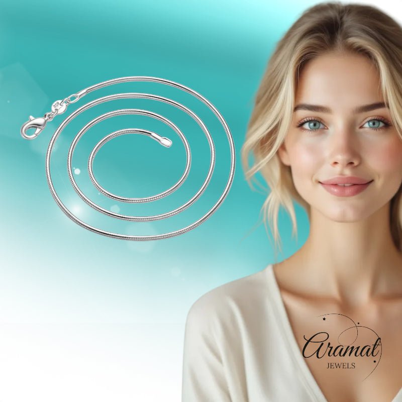 925 Zilveren Slangenketting - Tijdloze Snake Chain Ketting - 40cm - Dames