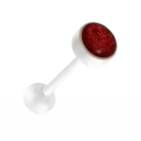 Bioplast Witte Glitter Tongpiercing - Donker Blauw -