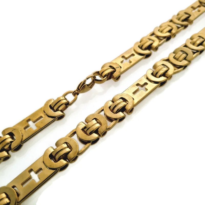 Stoere Rvs Koningsketting met Kruisjes - Zilverkleur - Heren