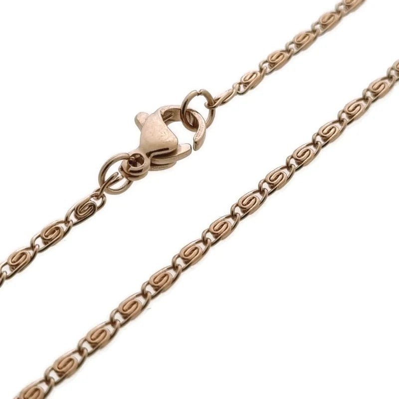 Stalen Griekse Schakelketting - Ros&Atilde;&copy;kleurig - Ros&Atilde;&copy;kleur / 50cm / 2mm - Uni
