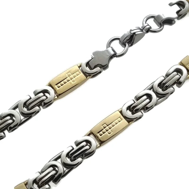 Grieks Motief Stalen Koningsketting met Versace Design - Zilverkleur / 55cm / 6mm - Heren