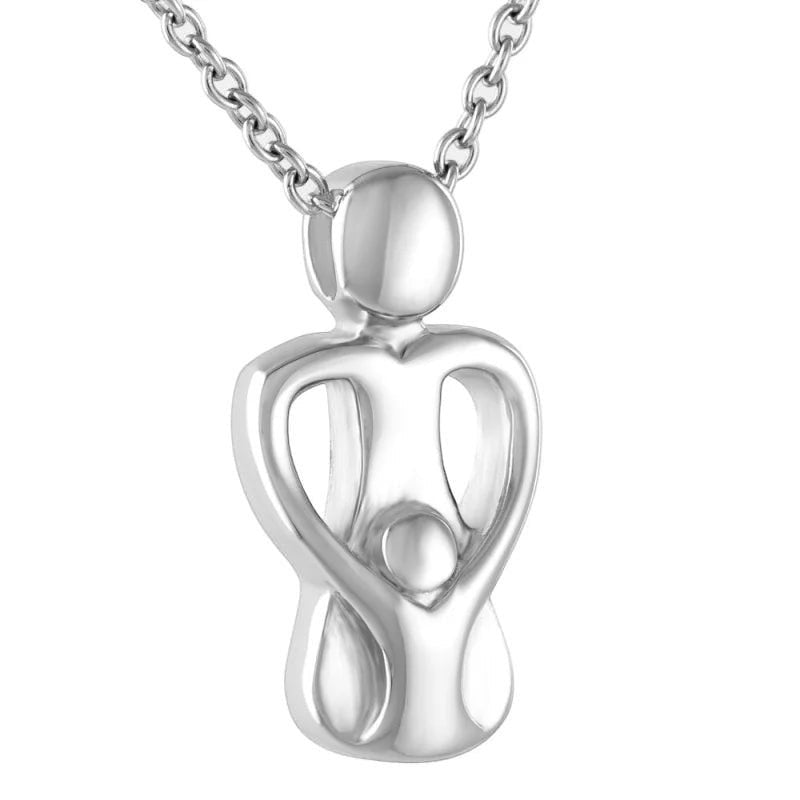 Ashanger Ouder met Kindje - Zilverkleurig RVS - Unisex