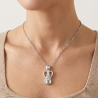 Ashanger Ouder met Kindje - Zilverkleurig RVS - Unisex