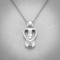 Ashanger Ouder met Kindje - Zilverkleurig RVS - Unisex