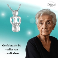 Ashanger Ouder met Kindje - Zilverkleurig RVS - Unisex