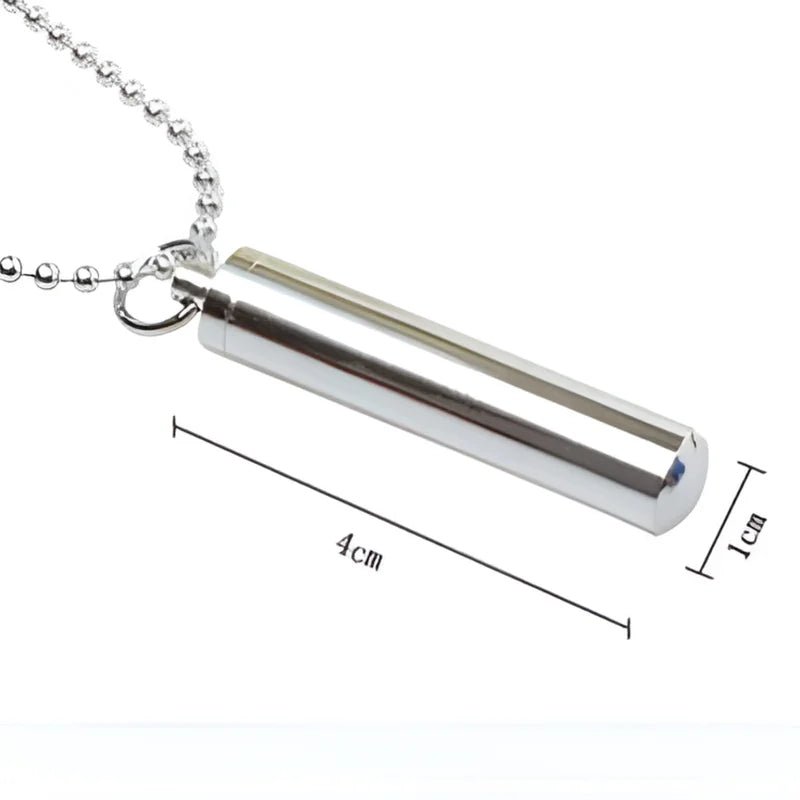 Stalen Cilinder Ashanger met Asbewaaroptie - Zilverkleur/Zwart/Goudkleur-4x0.8cm - Heren