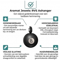Ashanger Biljartbal met Cijfer 8 - Zwart RVS - Heren