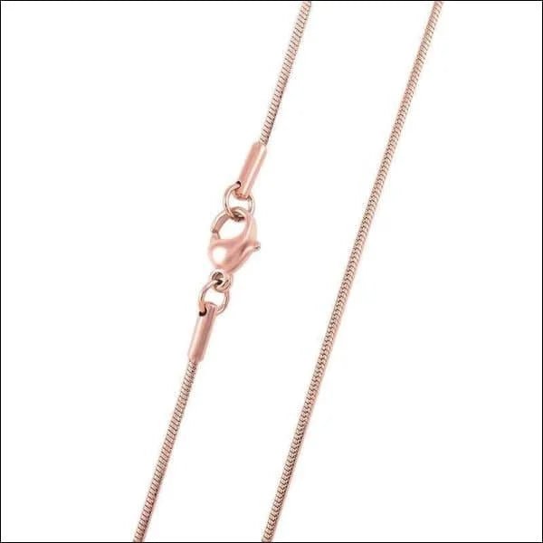 RVS Slangenketting Ros&Atilde;&copy;goud Rond- Soepele Snake Chain Ketting - 1mm / 45cm - Dames
