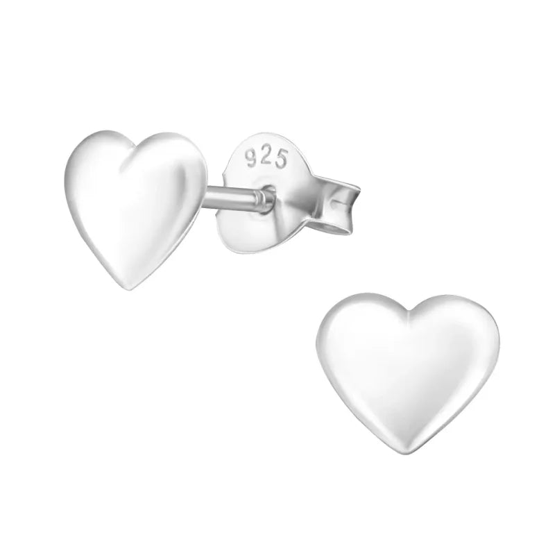 925 Zilveren Hartjes Oorbellen Emaille Diverse Kleuren - Hart Oorstekers - Zilver-6mm -