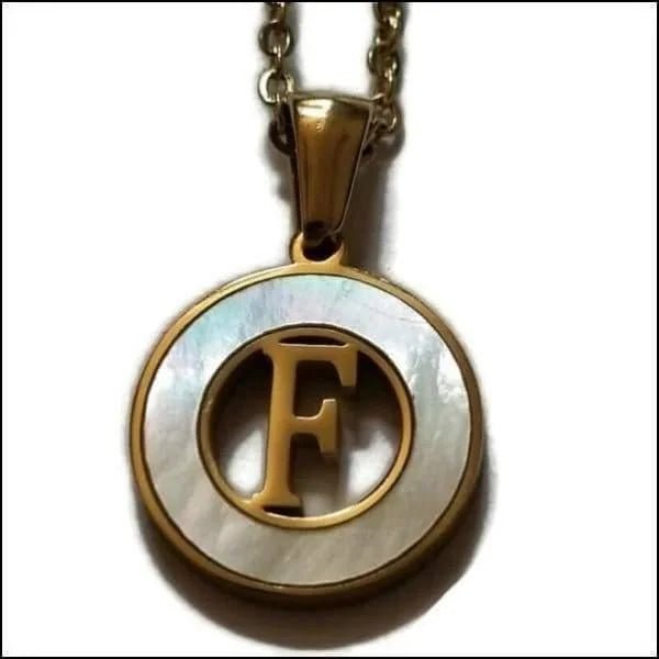 Initiaal Ketting Goudkleur met Schelp Inlay 45cm - Personaliseerbaar - A - Dames