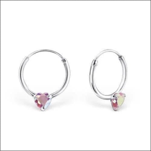 925 Zilveren Oorringen Ronde Zirkonia 10mm - Sprankelende Hoepels - Roze -