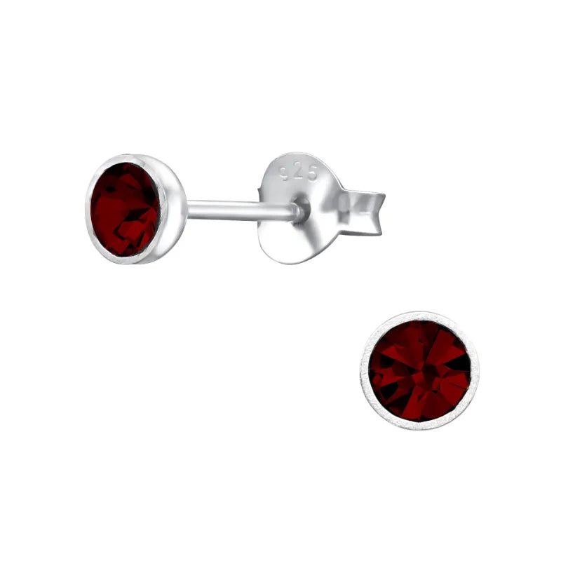 Zilveren Oorbellen met Kristal 4mm - Roze -