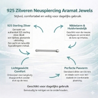 Zilveren Neuspiercing met Stalen Bolletjes - Unisex