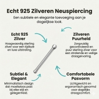 Zilveren Neuspiercing met Stalen Bolletjes - Unisex