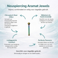 Stalen bolletjes neus piercing Multi kleur