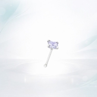 Paarse Zirkonia Zilveren Neuspiercing - Dames
