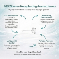 Zilveren Neuspiercing met Transparante Zirkonia - Unisex