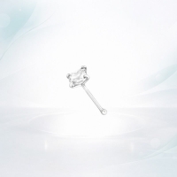 Zilveren Neuspiercing met Transparante Zirkonia - Unisex