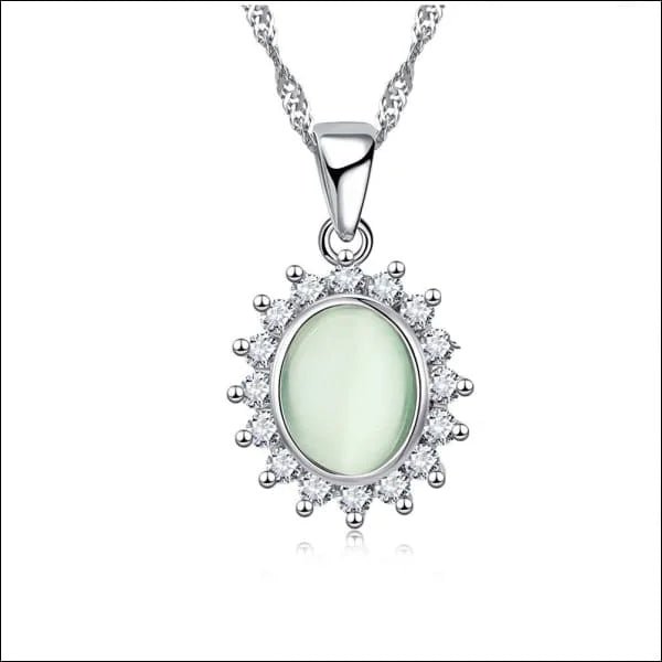 Zilveren Dames Ketting met Cat&acirc;&euro;&trade;s Eye steen - Wit - Dames