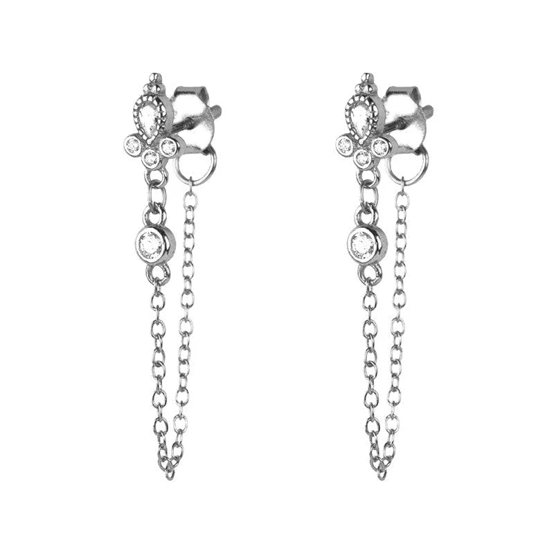 Transparante Zirkonia Boho Oorbellen -