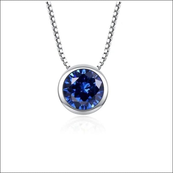 Zilveren Dames Halsketting met Zirkonia - Aqua Blauw - Dames