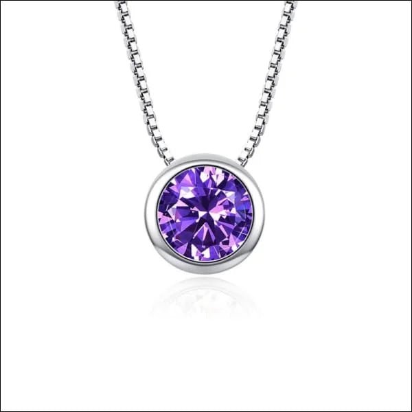 Zilveren Dames Halsketting met Zirkonia - Aqua Blauw - Dames