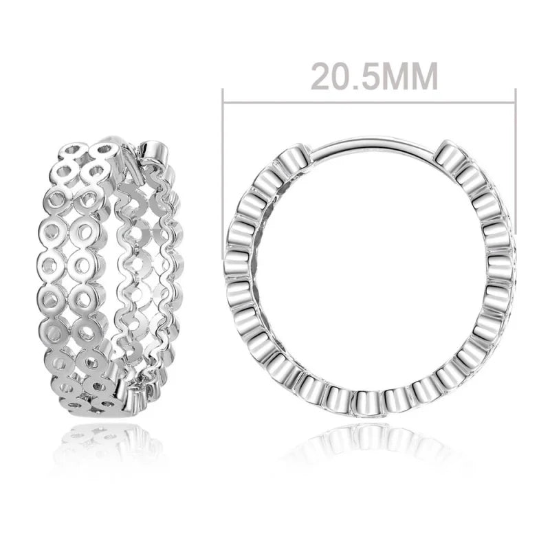 Echt Zilveren Oorringen vrouw en man - 1-20x5mm -