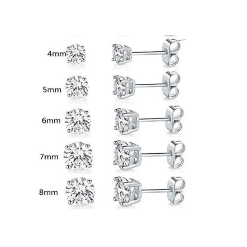 Voordelige Zilveren Oorbellen met Zirkonia - 4mm -