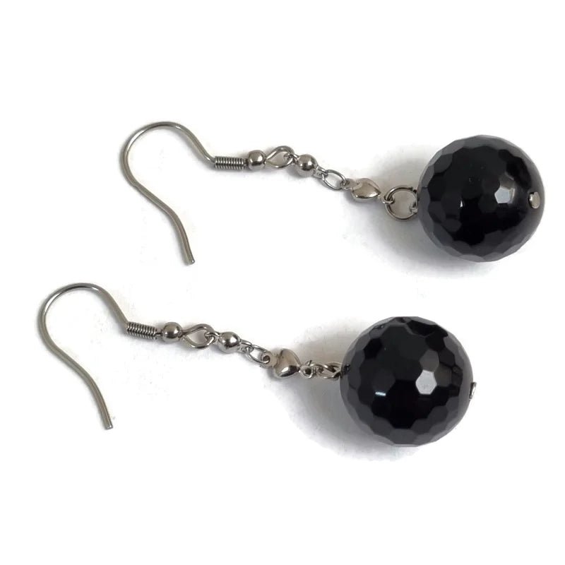 Zwarte Kraal Stalen Oorbellen - Aramat Jewels -