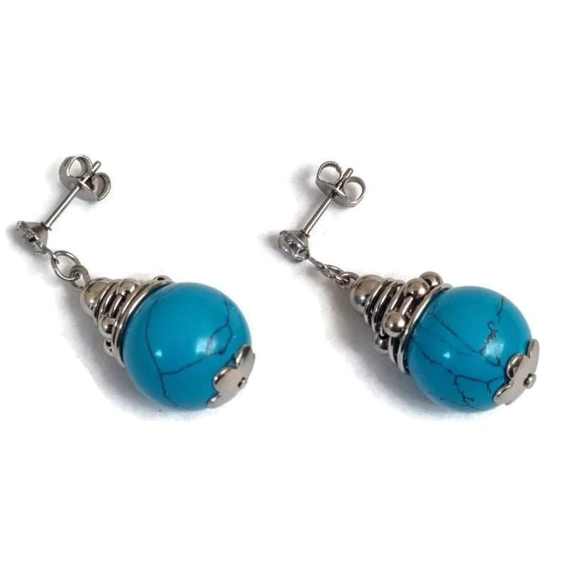 Stalen Turquoise Oorbellen - Aramat Jewels&Acirc;&reg; -