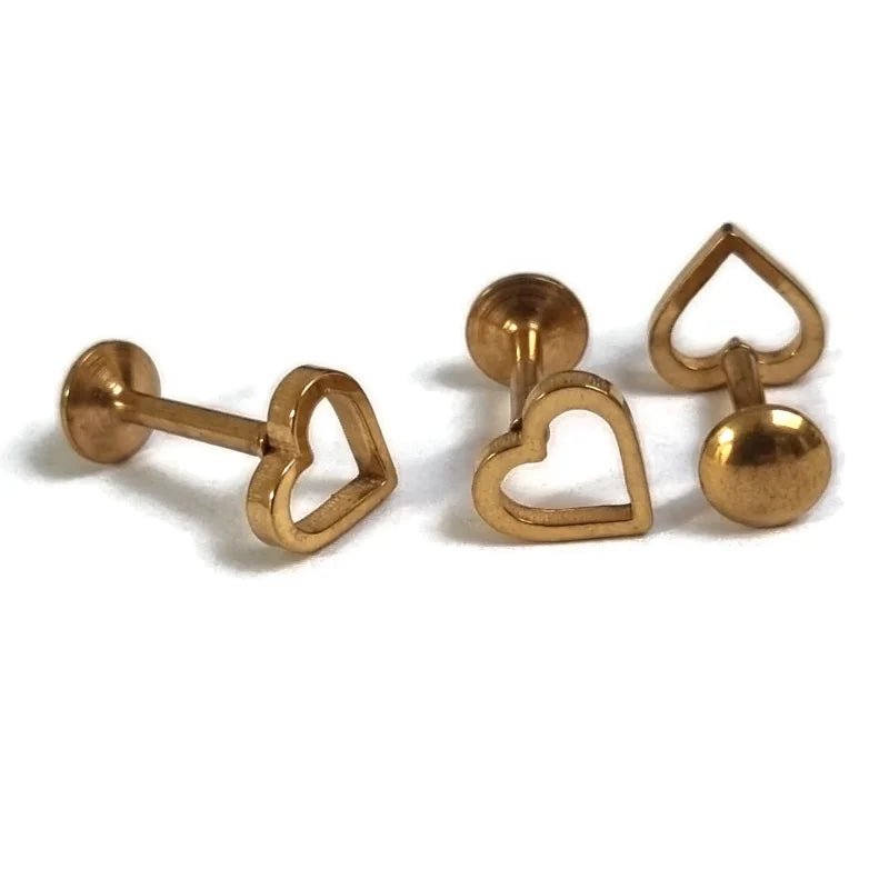 Stalen Helixpiercing Hart - Goudkleurig - Unisex