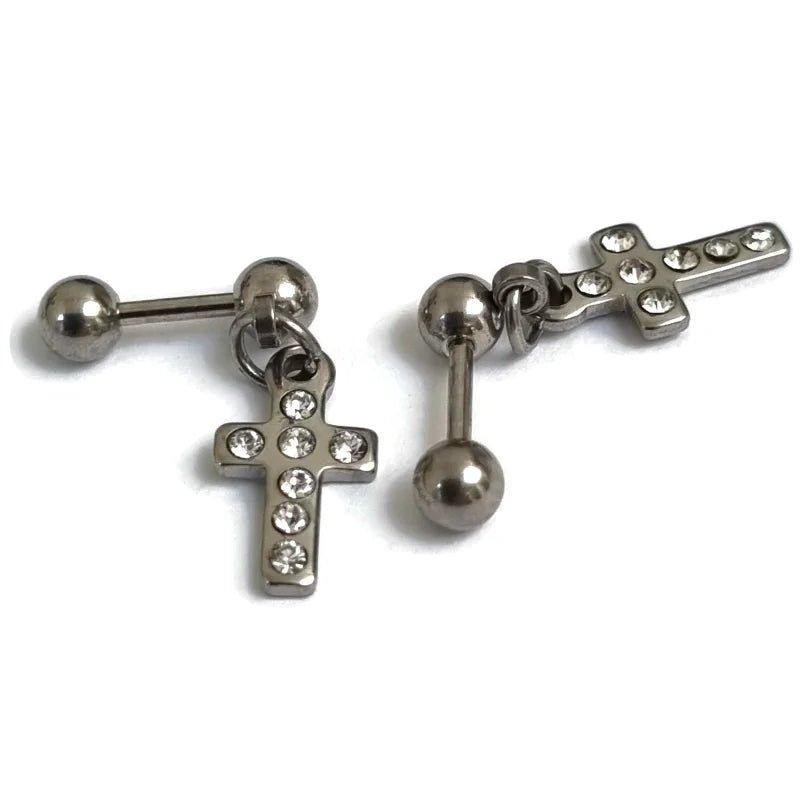 Helixpiercing Zirkonia Kruisje - Unisex