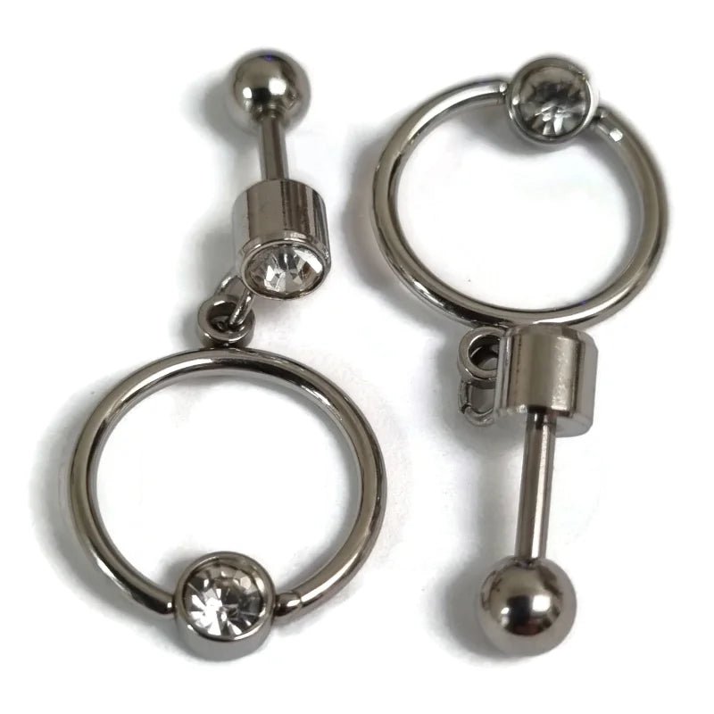 Zilverkleurige Helixpiercing met Zirkonia Hanger - Unisex