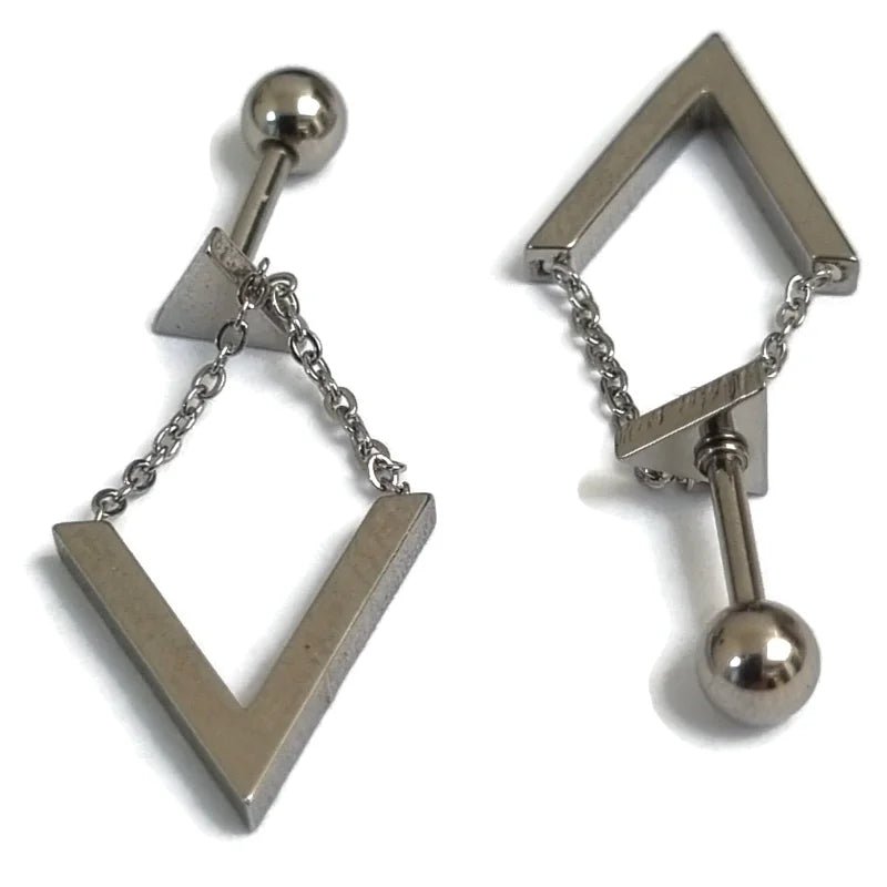 Driehoek Helixpiercing Kettinkje - Zilver Kleur - Unisex