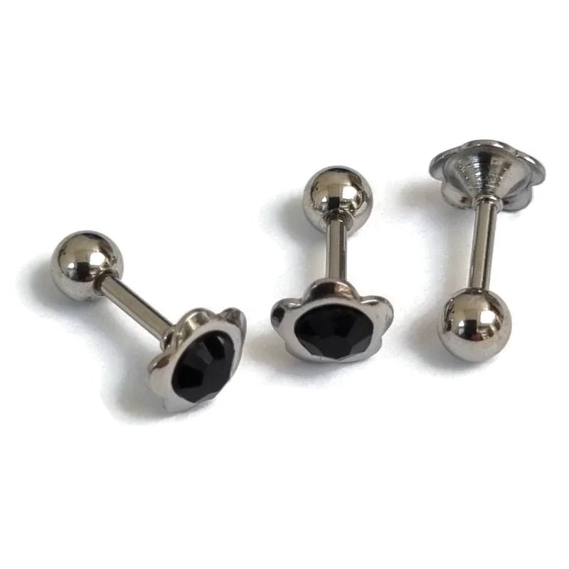 Zwarte Zirkonia Helix Oor piercing - Unisex