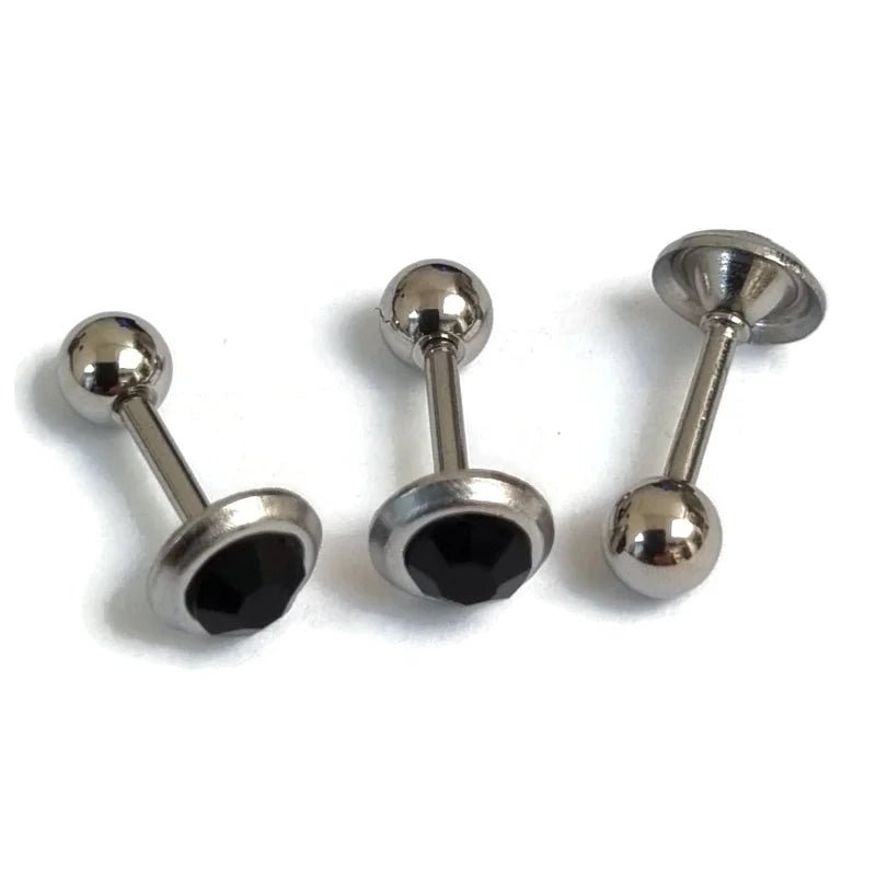 Zwarte Zirkonia Helix piercing oor - Unisex