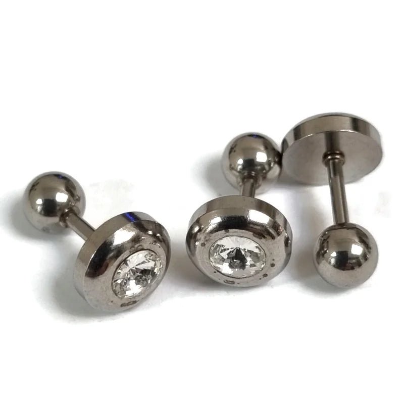 Zilverkleurige Helix Piercing met Transparante Zirkonia - Unisex