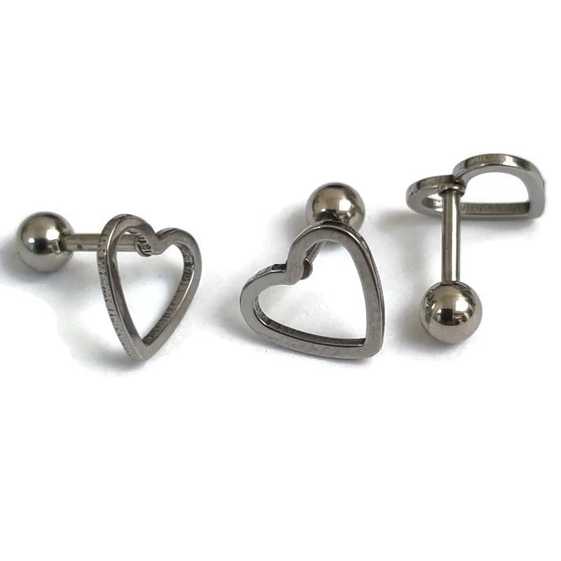 Zilverkleurige Helixpiercing met Open Hartje - Unisex