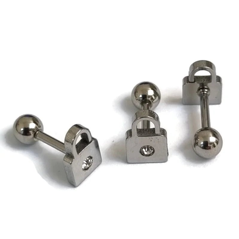 Zilverkleurige Helixpiercing met Transparant Slotje - Unisex