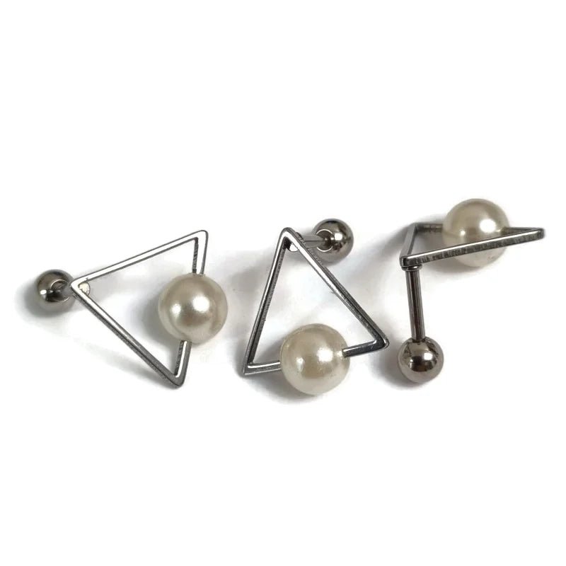 Zilverkleurige Helixpiercing met Pareltje - Unisex