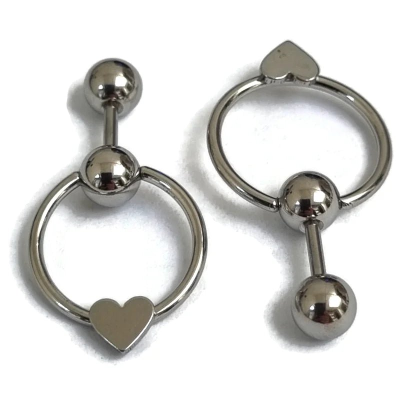 Zilverkleurige Helixpiercing met Hartje - Chirurgisch Staal - Unisex